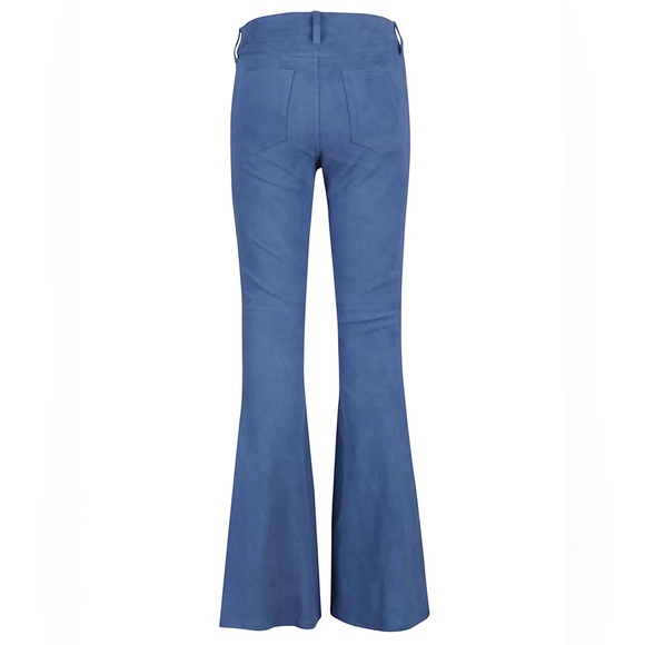 Lamb Suede Polo Ralph Lauren High Waist Flared Pants. New with tags. - Picture 2 of 6